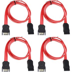 4pcs 50cm SATA Extension Cable 7-pin Internal SATA Male to SATA Female Extension Cable for External Hard Disk Data Transmission