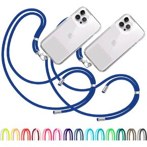 2X Cell Phone Lanyard [Army Green] - Comfortable Universal Smartphone Lanyard - Easy to Use Neck Phone Holder [Clear Patch] - Adjustable Length Phone Strap Crossbody - Fits All Mobile Phones