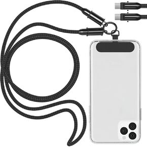 Phone Lanyard (With USB C to USB C Cable) Multifuctional Universal Crossbody Cell Phone Lanyards