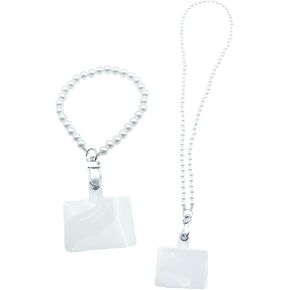 2PCS Phone Charm Lanyard Crossbody Pearl Strap Universal Phone Wrist Lanyard 2pcs Phone Patch Tether Tabs
