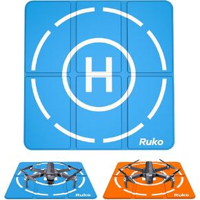 Ruko H002 Drone Landing Pad Weighted, 16.85 inch Small Size Waterproof Double Sided, Fast-Foldable Portable Helipad for U11S/F11MINI/F11PRO/Mini 3, Bright Color, Drone Accessories (with Carrying Bag)