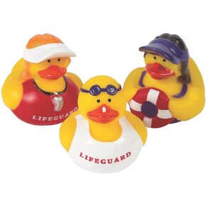 Lifeguard Rubber Ducks | 12 Pack | Life Guard Pool Beach Favors