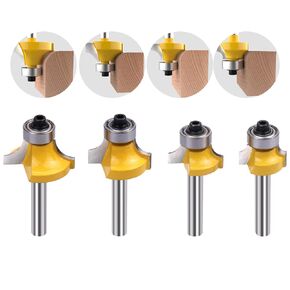 Double Flute Straight Bit Cleaning Bottom Router Bit 1/4-Inch Shank - 1/8, 3/16, 3/8, 1/2, 5/8, 3/4, 1 Inch Cutting Dia Woodwork Cutter 7PCS
