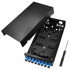 PNGKNYOCN 8 Port Fiber Optical Terminal Junction Box，Compact Size No Burr Pigtail Termination Box SC Optical Fiber Termination Distribution Box with 8 SC Coupler Adapters
