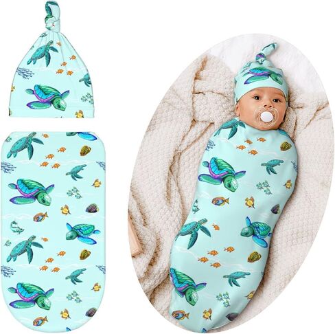 Swaddling Blanket for Baby, Sleeping Sacks, Unisex Baby Stuff with Hat, Strawberry in Saudi Arabia