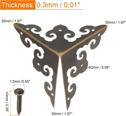 uxcell 50x50x50mm Metal Box Corner Protectors Edge Guard Iron Bronze Tone 4pcs in Saudi Arabia