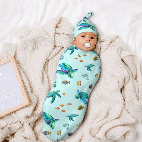 Swaddling Blanket for Baby, Sleeping Sacks, Unisex Baby Stuff with Hat, Strawberry in Saudi Arabia