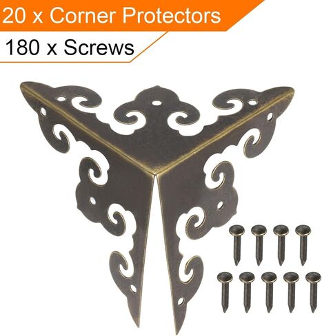 uxcell 50x50x50mm Metal Box Corner Protectors Edge Guard Iron Bronze Tone 4pcs in Saudi Arabia