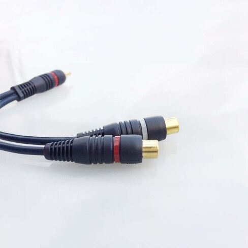 1 RCA Female to 2 RCA Male Adapter 2 Pack | RCA Splitter, Audio Splitter, RCA Y Adapter | for Car Audio, Subwoofer, Home Theater | Durable and High Fidelity in Saudi Arabia