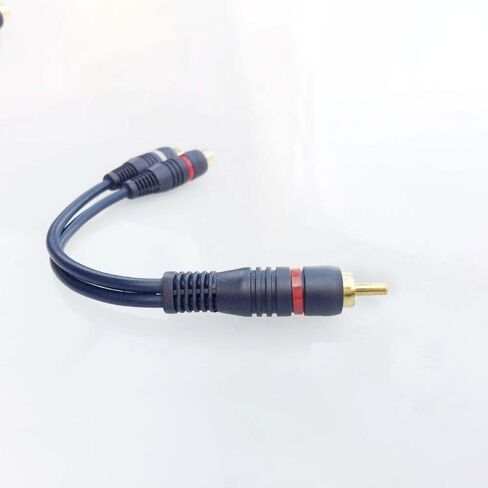1 RCA Female to 2 RCA Male Adapter 2 Pack | RCA Splitter, Audio Splitter, RCA Y Adapter | for Car Audio, Subwoofer, Home Theater | Durable and High Fidelity in Saudi Arabia