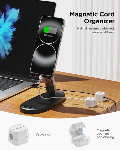 8 Pack Cord Organizers, Charger Cord holder, Charging Cable Holder, Desk Wire Organizer, Wire Clips Adhesive, EVERYDAY ECO Cord Holder for Nightstand, Office Desk, Cable Clips, USB Cable Holder in Saudi Arabia