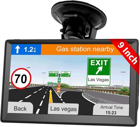 GPS Navigator for Car 9 Inch Truck GPS Commercial Drivers 2024 with US/CA/MX Offline Map, Free Map Update, Voice Guidance, Drive Alert, Handheld GPS Navigation System for Vehicle RV Semi Truck in Kuwait