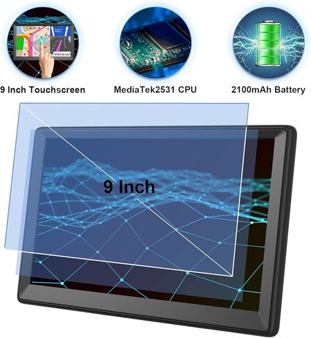 GPS Navigator for Car 9 Inch Truck GPS Commercial Drivers 2024 with US/CA/MX Offline Map, Free Map Update, Voice Guidance, Drive Alert, Handheld GPS Navigation System for Vehicle RV Semi Truck in Kuwait