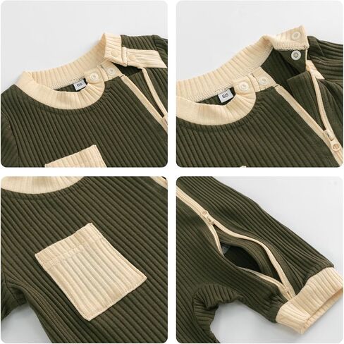 Volunboy Newborn Summer Clothes Unisex Baby Boy Girl 2 Pack Rompers Short Sleeve Two Way Zipper One-piece Jumpsuits Bodysuits in Saudi Arabia