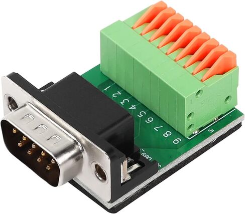 QIANRENON RS232 DB9 Quick Connect Solderless Adapter DB9 Female to 9 Pin Spring Terminal Crimp Connector, for Serial Communication Interface Devices(Female) in Saudi Arabia