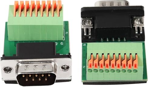 QIANRENON RS232 DB9 Quick Connect Solderless Adapter DB9 Female to 9 Pin Spring Terminal Crimp Connector, for Serial Communication Interface Devices(Female) in Saudi Arabia