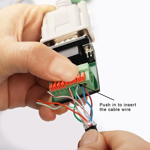 QIANRENON RS232 DB9 Quick Connect Solderless Adapter DB9 Female to 9 Pin Spring Terminal Crimp Connector, for Serial Communication Interface Devices(Female) in Saudi Arabia