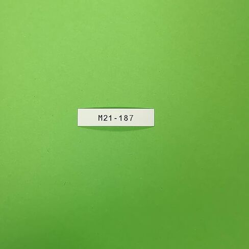 بديل شريط الملصقات المتوافق لـ M21-187-C-342-WT-أسود على أبيض متوافق مع طابعات الملصقات BMP21-PLUS/LAB، عرض 0.33 بوصة، الطول 6.89 بوصة in Kuwait