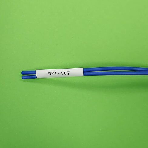 بديل شريط الملصقات المتوافق لـ M21-187-C-342-WT-أسود على أبيض متوافق مع طابعات الملصقات BMP21-PLUS/LAB، عرض 0.33 بوصة، الطول 6.89 بوصة in Kuwait