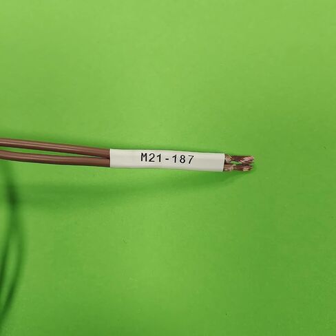 بديل شريط الملصقات المتوافق لـ M21-187-C-342-WT-أسود على أبيض متوافق مع طابعات الملصقات BMP21-PLUS/LAB، عرض 0.33 بوصة، الطول 6.89 بوصة in Kuwait