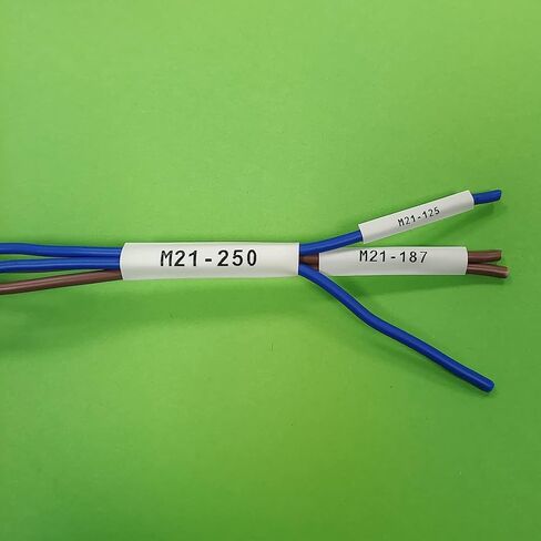 بديل شريط الملصقات المتوافق لـ M21-187-C-342-WT-أسود على أبيض متوافق مع طابعات الملصقات BMP21-PLUS/LAB، عرض 0.33 بوصة، الطول 6.89 بوصة in Kuwait