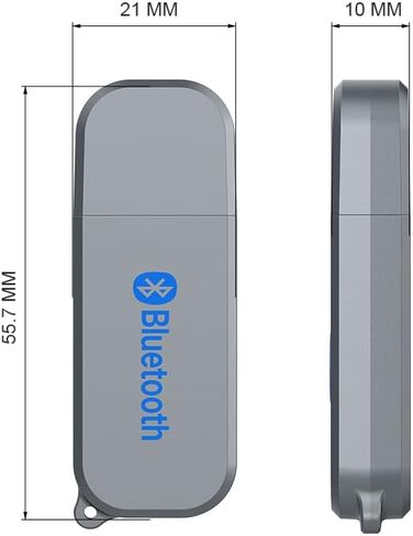 محول سيارة بلوتوث 5.3 صغير، جهاز استقبال بلوتوث USB مع محول مقبس Aux لاسلكي 3.5 ملم طقم سيارة بدون استخدام اليدين ميكروفون مدمج للسيارة وستيريو المنزل والمزيد in Kuwait
