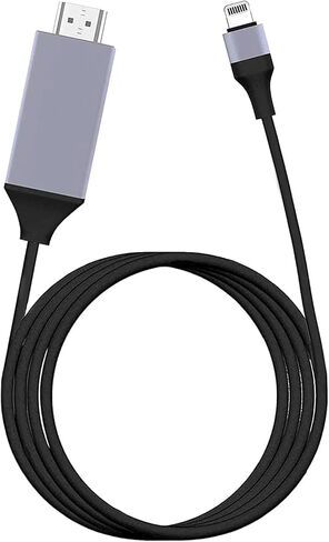 [معتمد من Apple MFi] محول كابل Lightning إلى HDMI لأجهزة iPhone، موصل سلك HDTV محول Lightning رقمي 1080P متوافق مع iPhone/iPad إلى شاشة عرض التلفزيون لا حاجة إلى مصدر طاقة - 6.6 قدم in Kuwait