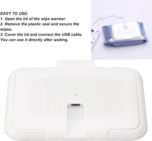 Baby Wipe Warmer Case, USB Heating Wipe Case Wipes Heating Box Portable Refillable Ultra Thin Wet Wipes Heater Dispenser for Vehicle and Home Use in Saudi Arabia