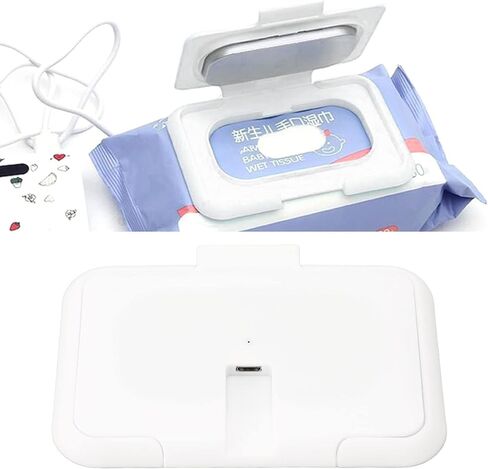 Baby Wipe Warmer Case, USB Heating Wipe Case Wipes Heating Box Portable Refillable Ultra Thin Wet Wipes Heater Dispenser for Vehicle and Home Use in Saudi Arabia
