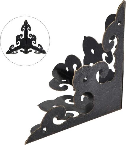 uxcell 50x50x50mm Metal Box Corner Protectors Edge Guard Iron Bronze Tone 4pcs in Saudi Arabia