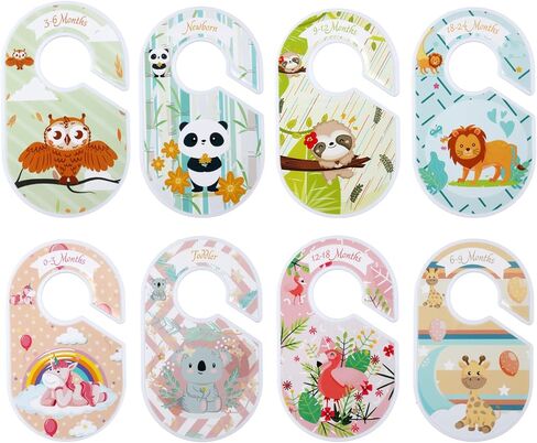 SAVITA 8pcs Baby Clothes Dividers, Nursery Closet Dividers Cute Animals Baby Closet Size Dividers from Newborn to 24 Months Nursery Closet Hanger for Infant Wardrobe in Saudi Arabia
