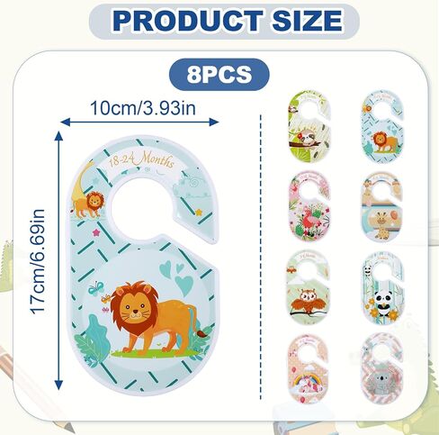 SAVITA 8pcs Baby Clothes Dividers, Nursery Closet Dividers Cute Animals Baby Closet Size Dividers from Newborn to 24 Months Nursery Closet Hanger for Infant Wardrobe in Saudi Arabia