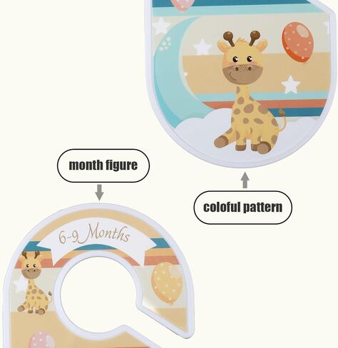 SAVITA 8pcs Baby Clothes Dividers, Nursery Closet Dividers Cute Animals Baby Closet Size Dividers from Newborn to 24 Months Nursery Closet Hanger for Infant Wardrobe in Saudi Arabia