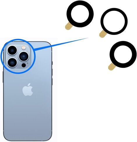 استبدال عدسة زجاجية للكاميرا الخلفية الخلفية من MMOBIEL متوافق مع iPhone 13 Pro / 13 Pro Max 2021 بما في ذلك. لاصق مزدوج الجوانب وملقط وقماش in Saudi Arabia