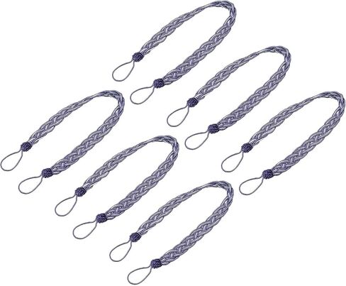 uxcell 4Pcs Curtain Tiebacks, 58cm/23 Braided Drapery Holdback Holder Decorative Rope Tie Back, Beige/Silver in Saudi Arabia