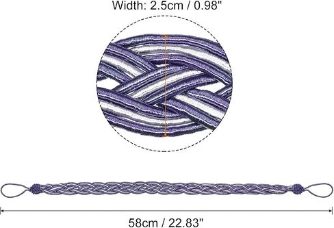 uxcell 4Pcs Curtain Tiebacks, 58cm/23 Braided Drapery Holdback Holder Decorative Rope Tie Back, Beige/Silver in Saudi Arabia