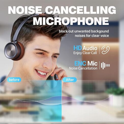 Bluetooth Headset with Microphone Noise Canceling for Call Center, Mono Wireless Headphone with USB Bluetoooth adapter for PC, Telephone Headset for Cell Phone Office Conference Skype Teams in Saudi Arabia
