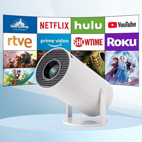 Mini Projector,Smart Projector,4K Projector with Wifi 6 and Bluetooth 5,Portable Projector with Android 11, Automatic Keystone Correction,180 Degree,130 Inch Display in Saudi Arabia