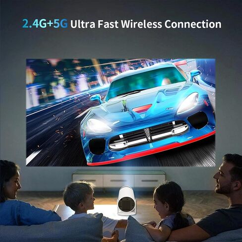 Mini Projector,Smart Projector,4K Projector with Wifi 6 and Bluetooth 5,Portable Projector with Android 11, Automatic Keystone Correction,180 Degree,130 Inch Display in Saudi Arabia