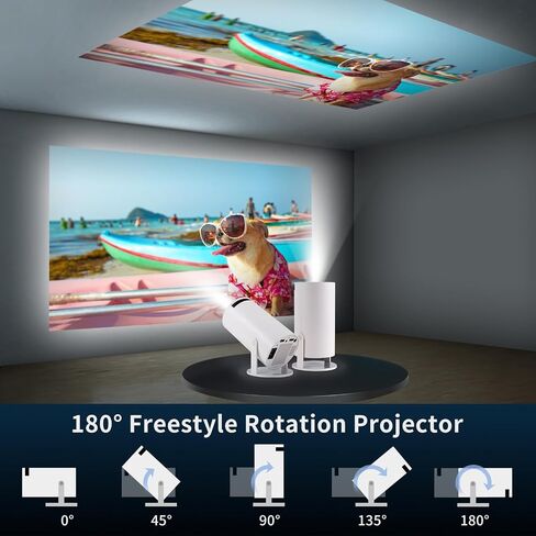 Mini Projector,Smart Projector,4K Projector with Wifi 6 and Bluetooth 5,Portable Projector with Android 11, Automatic Keystone Correction,180 Degree,130 Inch Display in Saudi Arabia