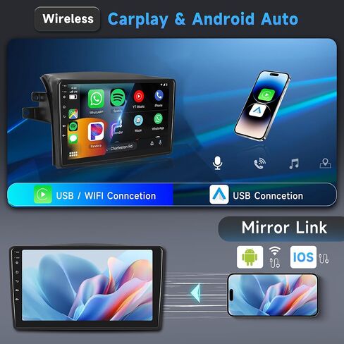 2G 64G Android Car Stereo for Toyota SIENNA 2004-2010,Wireless Carplay Android Auto Car Radio 9’’ Touch Screen Head Unit with GPS WiFi Bluetooth Mirror Link FM RDS Backup Camera Mic in Saudi Arabia