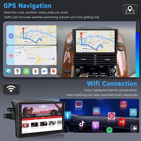 2G 64G Android Car Stereo for Toyota SIENNA 2004-2010,Wireless Carplay Android Auto Car Radio 9’’ Touch Screen Head Unit with GPS WiFi Bluetooth Mirror Link FM RDS Backup Camera Mic in Saudi Arabia