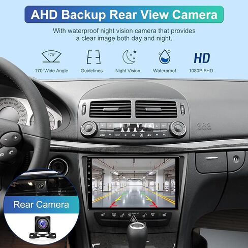 راديو سيارة 4 جيجابايت + 32 جيجابايت 5GWIFI لسيارة Mercedes Benz E Class W211 E200 CLS W219 2002-2009، شاشة لمس 9 بوصات Android 13 مع Carplay لاسلكي Android Auto Bluetooth WiFi FM RDS GPS Mirror Link in Kuwait