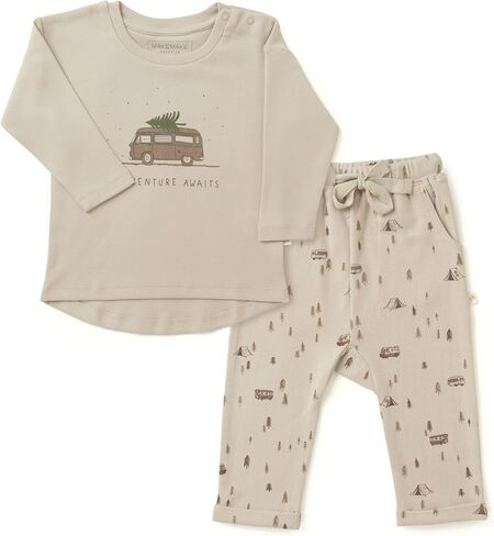 MakeMake Organics GOTS Certified Organic Cotton Infant Toddler Tee and Pant Sets Outfit in Saudi Arabia