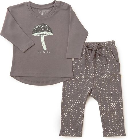MakeMake Organics GOTS Certified Organic Cotton Infant Toddler Tee and Pant Sets Outfit in Saudi Arabia
