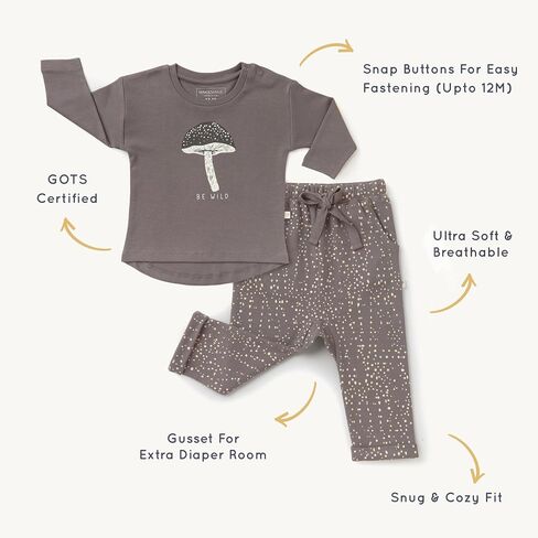 MakeMake Organics GOTS Certified Organic Cotton Infant Toddler Tee and Pant Sets Outfit in Saudi Arabia