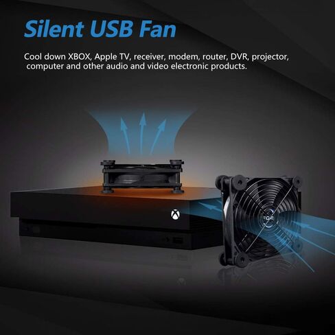 Quiet 80mm USB Fan, 5V USB Portable Cooling Fan for Flat Panel Xbox DVR Playstation Router TV Receiver Computer Cabinet Cooler(2 pack) in Saudi Arabia
