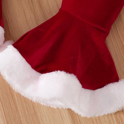 زي عيد الميلاد الأول للفتيات حديثي الولادة بأكمام طويلة وقبعة عيد الميلاد وقبعة الجرس in Kuwait