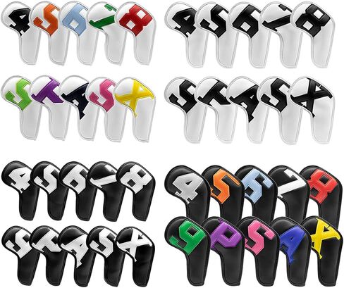 أغطية حديد الجولف Montale 10 قطع، أغطية رأس حديد الجولف، أغطية حديد الجولف الجلدية مجموعة أغطية رأس حديد الجولف الملونة، أغطية رأس نادي الجولف للحديد المخصص وغير المخصص in Kuwait