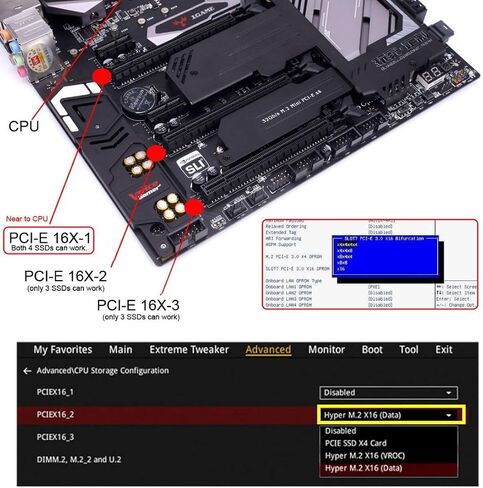 محول ChenYang M.2 NVME إلى PCIe 3.0/4.0 X8 ثنائي NVME/AHCI SSD إلى محول بطاقة توسيع PCI Express Gen4 in Saudi Arabia